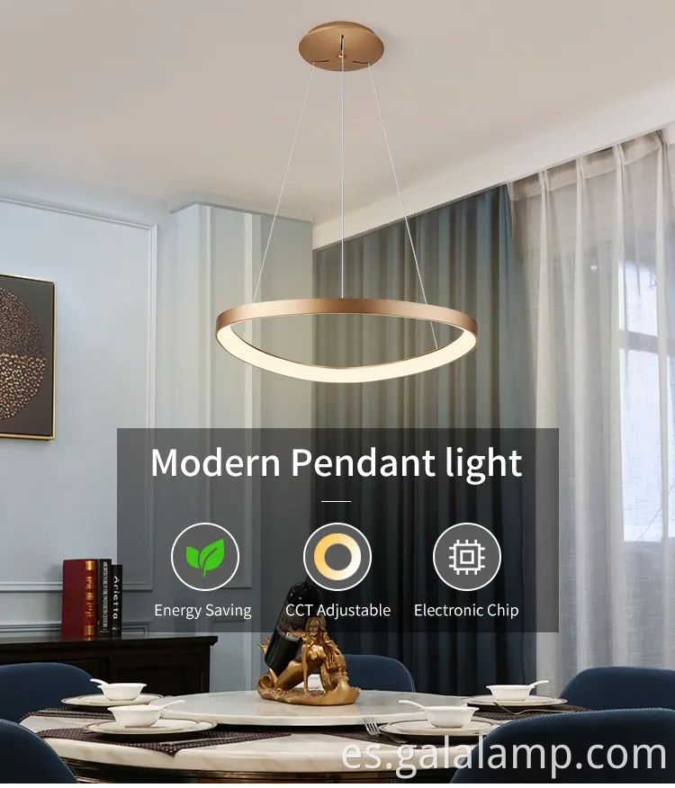 Luz colgante LED europea moderna: lámpara de araña acrílica elegante